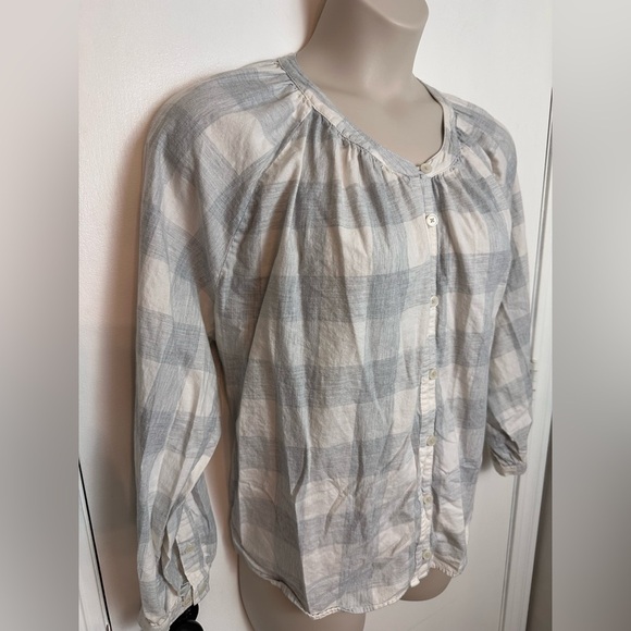 Duluth Organic Printmaker Shirt Gray Checker Button Front Relaxed Fit Sz L #1576 - Picture 4 of 10